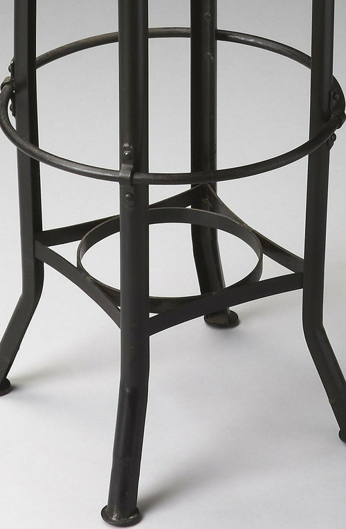 Modern Wooden Bar Stool with Distressed Finish