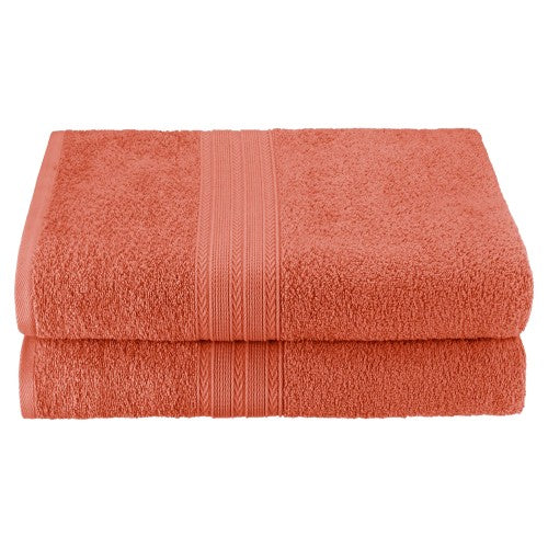 Ringspun Cotton Bath Towels - Coral