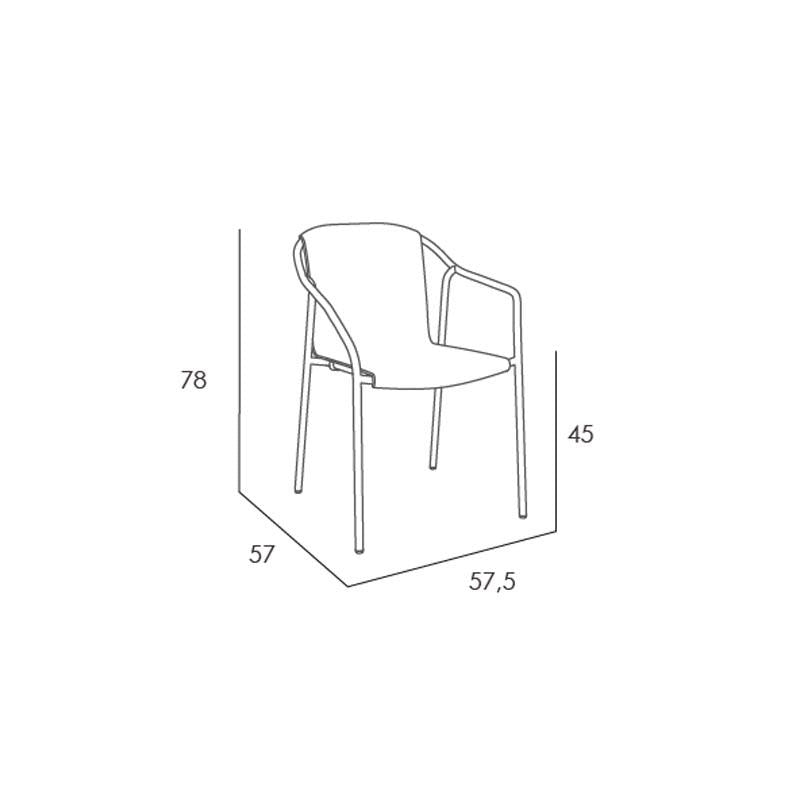 Set of 4 - Patio Dining aluminum Armchair - Commercial grade