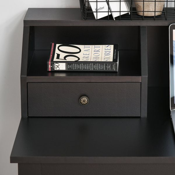 Computer Desk with Display Shelves and Drawers